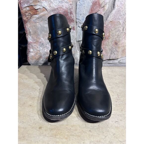 See by Chloe Studded Calf Skin Leather Ankle Booties Black Women's US Size 8 - Picture 5 of 12